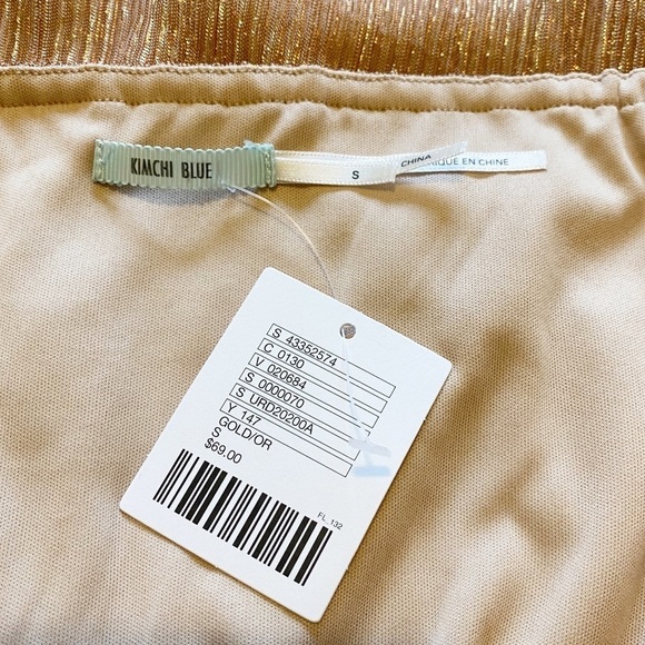 NWT Kimchi Blue Off The Shoulder Rose Gold Dress Holiday Party Size Small - Picture 12 of 13